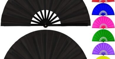 Fans for Line Dancing Line Dance Popping Fan 2pcs Boots on the Ground Hand Fan for Women Foldable Large Big Rave Fan Clacking Fans for Line Dancing that Make Sounds Clack Clapping Pop Snap(2pcs Black)