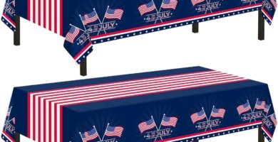 Childom 4th of July Decorations,2 Pack Patriotic Tablecloth,Patriotic Decorations 54" x 108" Disposable American Flag Tablecloth,Plastic Table Cover for Fourth of July Camping Memorial Party Supplies