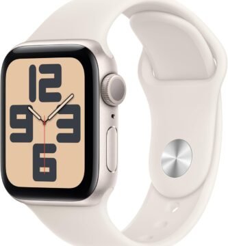 Apple Watch SE (2nd Gen) [GPS 40mm] Smartwatch with Starlight Aluminum Case with Starlight Sport Band S/M. Fitness and Sleep Trackers, Crash Detection, Heart Rate Monitor, Retina Display