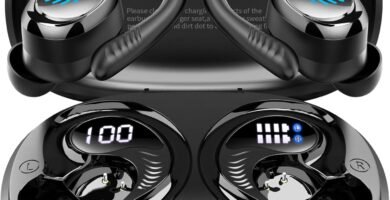 Wireless Earbuds Sport, 2025 Bluetooth 5.4 Headphones with Earhooks, 50H Stereo Deep Bass Over Ear Buds with 4 ENC Noise Canceling Mics, IP7 Waterproof Earphones for Running Workout Gym (Android/iOS)