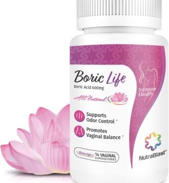 NutraBlast Boric Acid Vaginal Suppositories - 100% Pure Made in USA - Boric Life Intimate Health Support (14 Count)