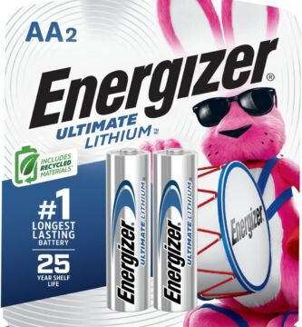 Energizer Ultimate Lithium AA Batteries (2 Pack), 1.5V Lithium Double A Batteries