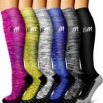 6 Pack Copper Compression Socks for Women and Men Circulation-Best Support for Medical, Running,Nursing,Athletic