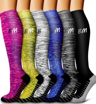 6 Pack Copper Compression Socks for Women and Men Circulation-Best Support for Medical, Running,Nursing,Athletic